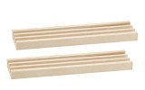 2 Pc 3 Slot Wooden Domino Tile Holder